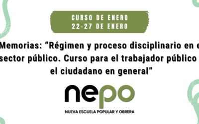 Memorias: “Régimen y proceso disciplinario en el sector público. Curso para el trabajador público y el ciudadano en general”